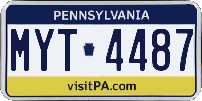 PA license plate MYT4487