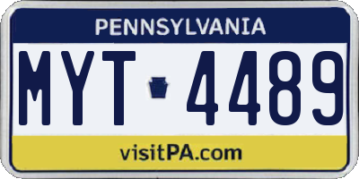 PA license plate MYT4489