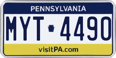 PA license plate MYT4490