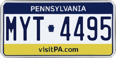 PA license plate MYT4495