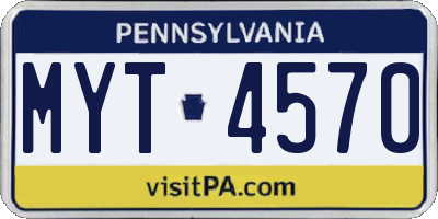 PA license plate MYT4570
