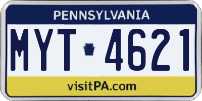 PA license plate MYT4621