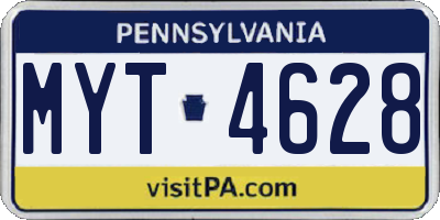 PA license plate MYT4628