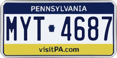 PA license plate MYT4687