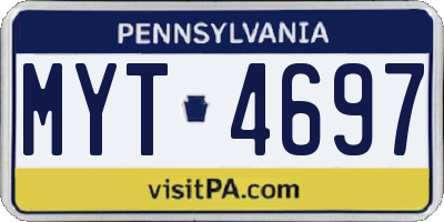PA license plate MYT4697