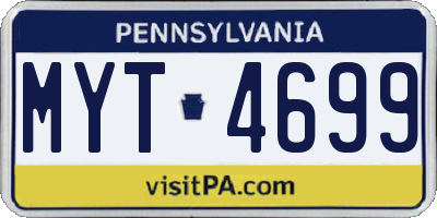 PA license plate MYT4699