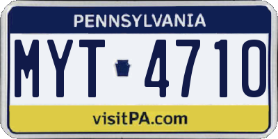 PA license plate MYT4710