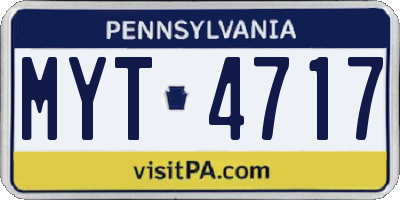 PA license plate MYT4717