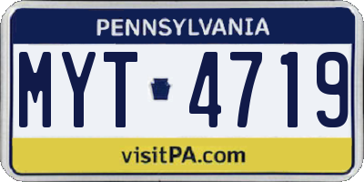 PA license plate MYT4719