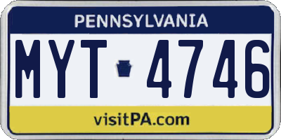 PA license plate MYT4746