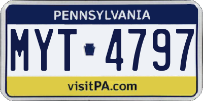 PA license plate MYT4797