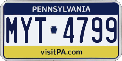 PA license plate MYT4799