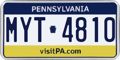 PA license plate MYT4810