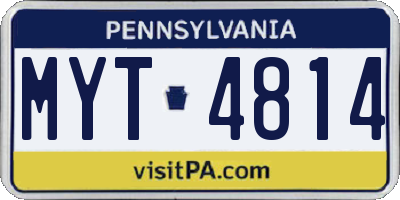 PA license plate MYT4814