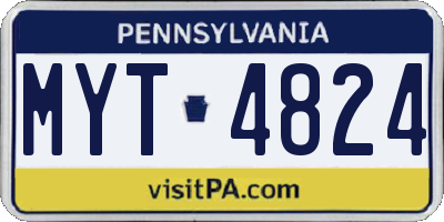 PA license plate MYT4824