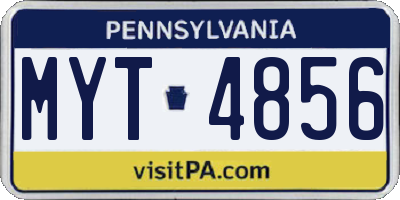 PA license plate MYT4856