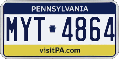 PA license plate MYT4864