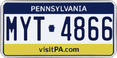 PA license plate MYT4866