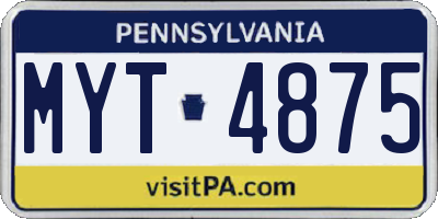 PA license plate MYT4875