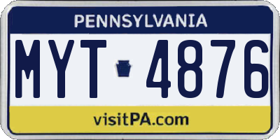 PA license plate MYT4876