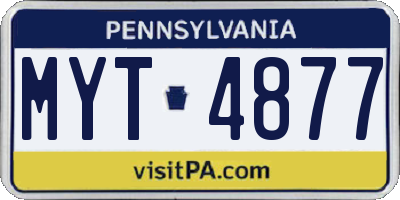 PA license plate MYT4877