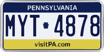 PA license plate MYT4878