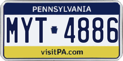 PA license plate MYT4886