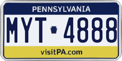PA license plate MYT4888