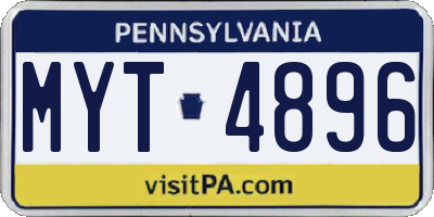 PA license plate MYT4896