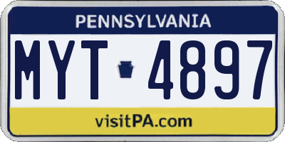 PA license plate MYT4897