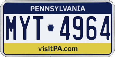 PA license plate MYT4964