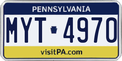 PA license plate MYT4970