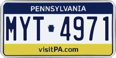 PA license plate MYT4971