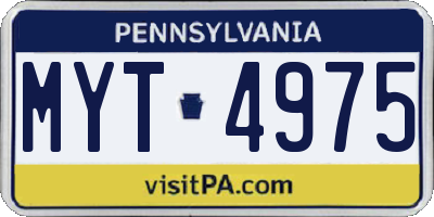 PA license plate MYT4975