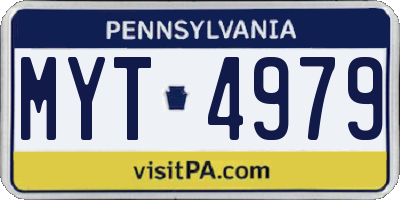 PA license plate MYT4979