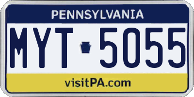 PA license plate MYT5055