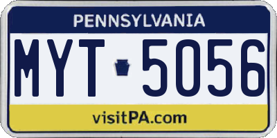 PA license plate MYT5056