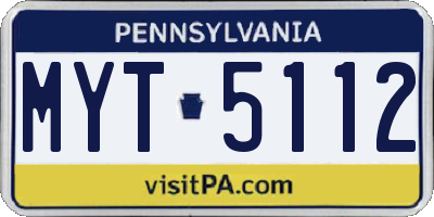 PA license plate MYT5112