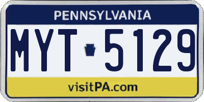 PA license plate MYT5129