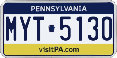 PA license plate MYT5130