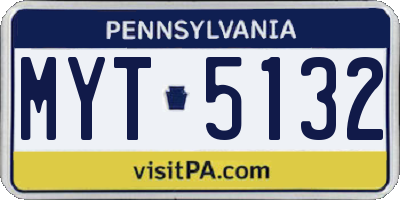 PA license plate MYT5132