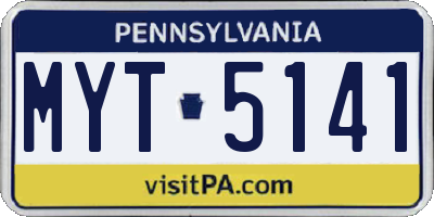PA license plate MYT5141