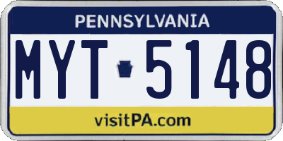 PA license plate MYT5148