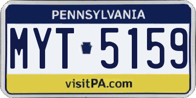 PA license plate MYT5159