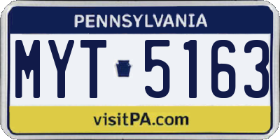 PA license plate MYT5163
