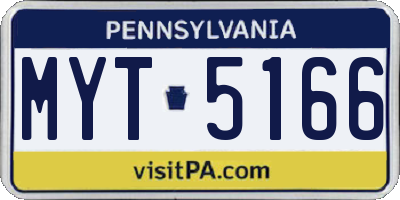 PA license plate MYT5166