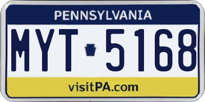 PA license plate MYT5168