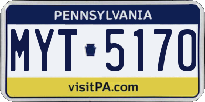 PA license plate MYT5170