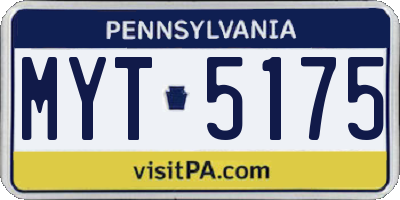 PA license plate MYT5175