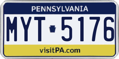 PA license plate MYT5176